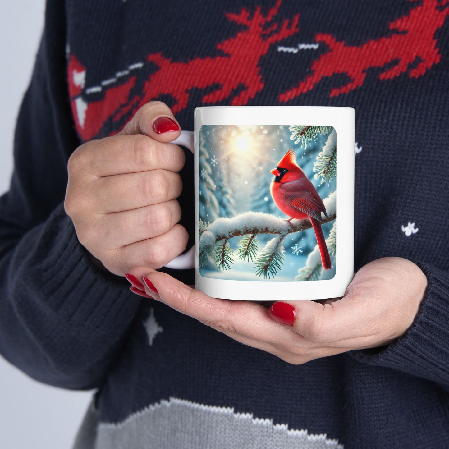 Christmas Cardinal Mug, (11oz, 15oz)