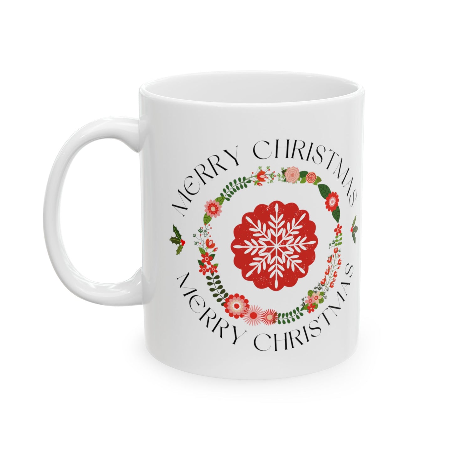 Merry Christmas Ceramic Mug, (11oz, 15oz)