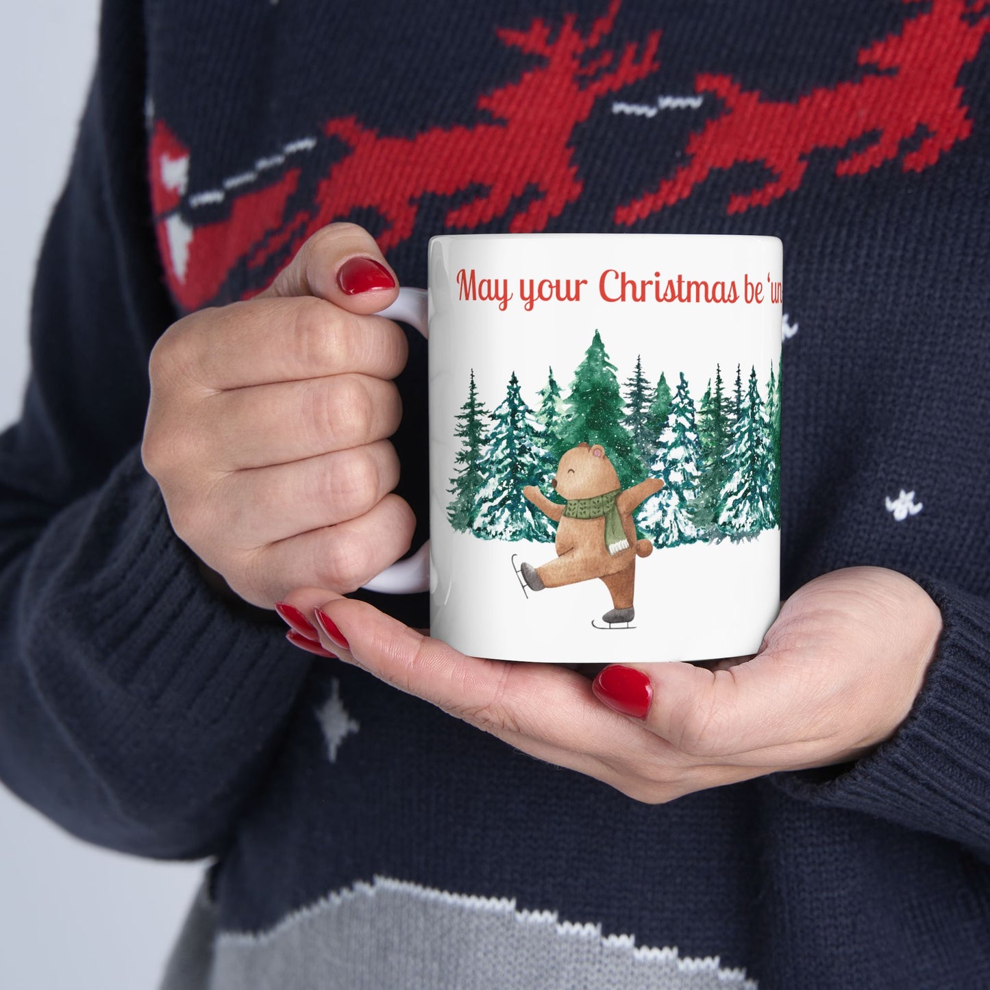 Christmas Bear Ceramic Mug, (11oz, 15oz)